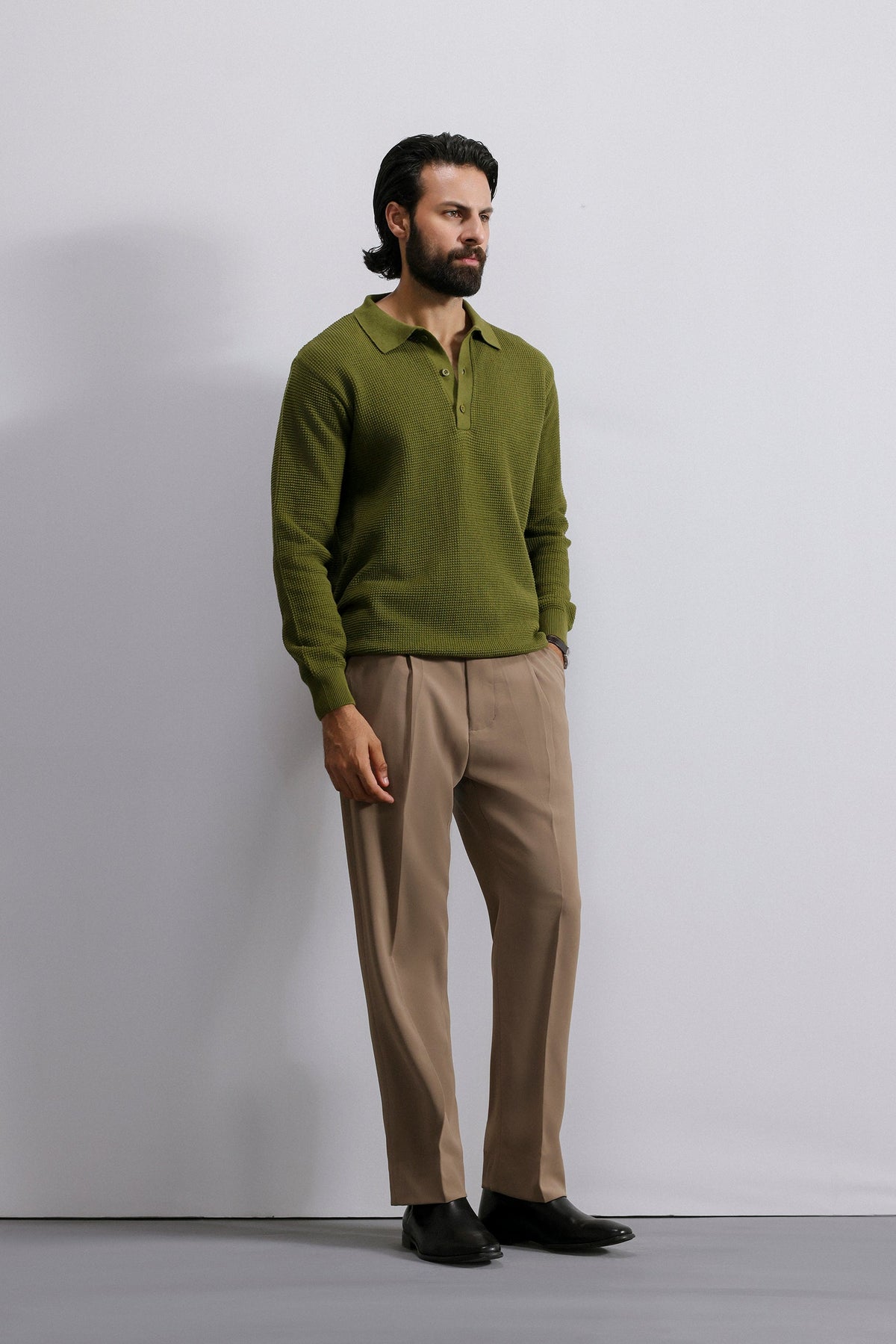 Estate Pearl Knit Polo Sweater
