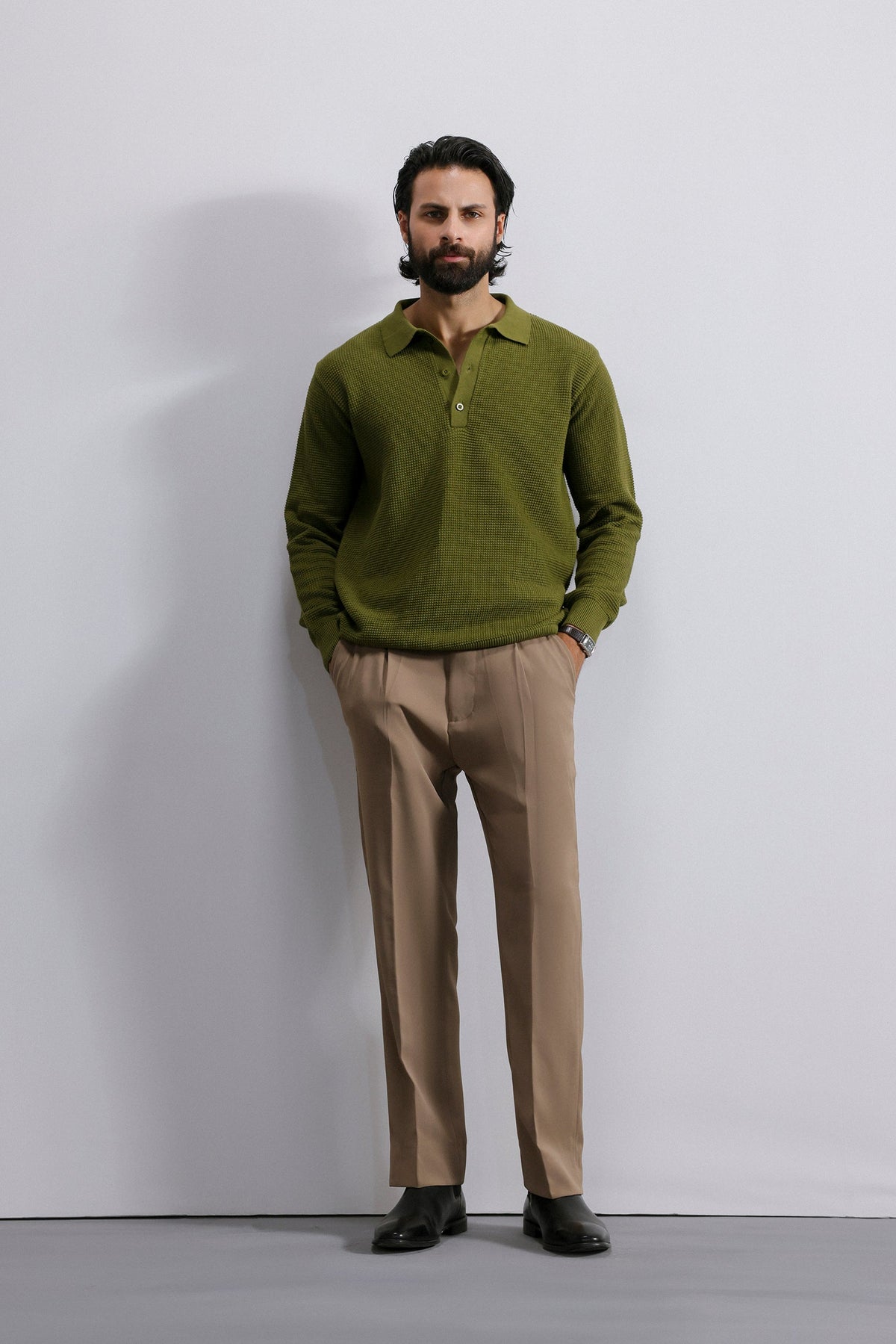 Estate Pearl Knit Polo Sweater