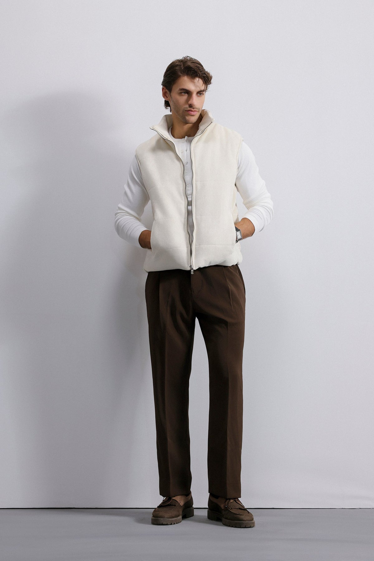 Quilted Suede Gilet