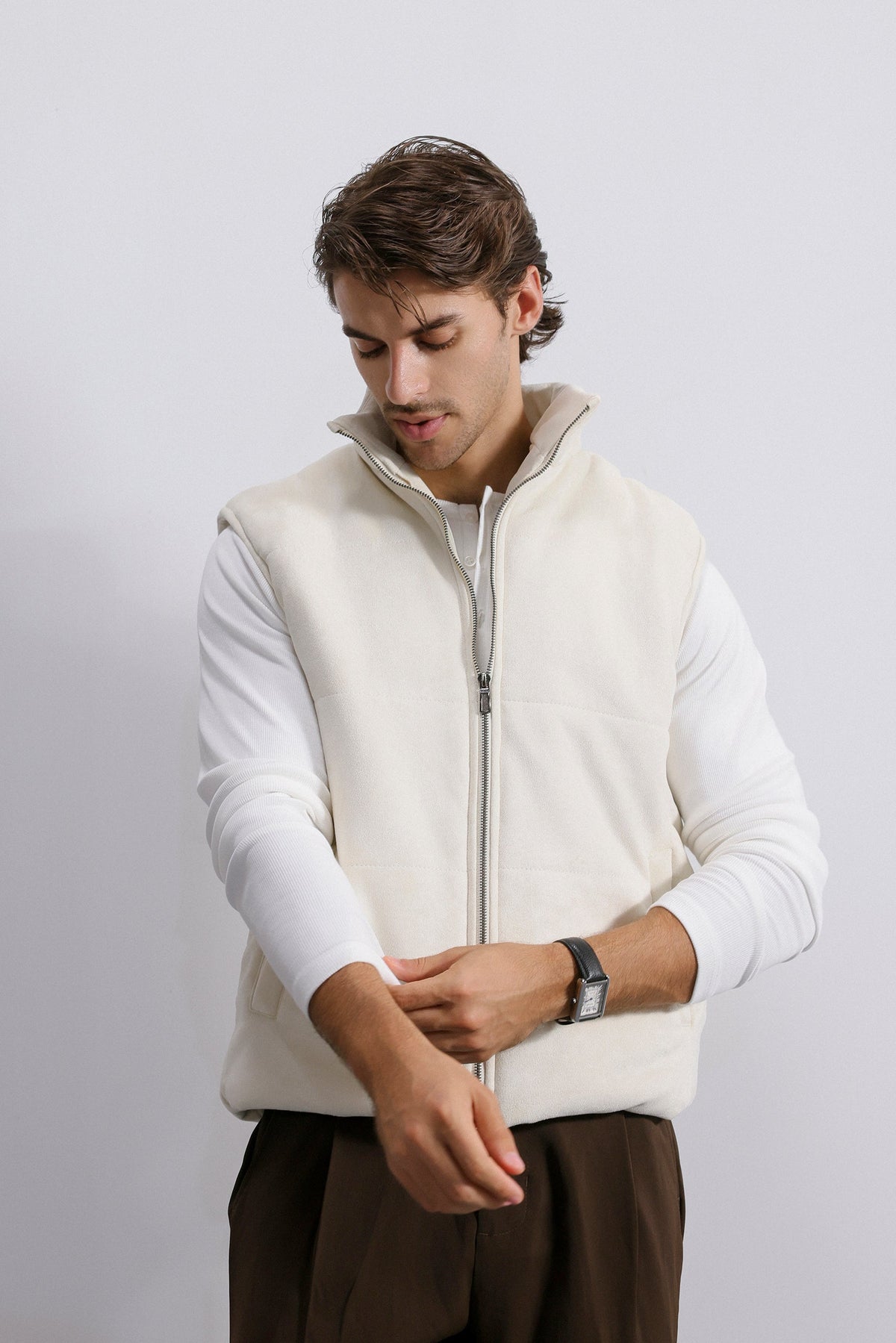 Quilted Suede Gilet