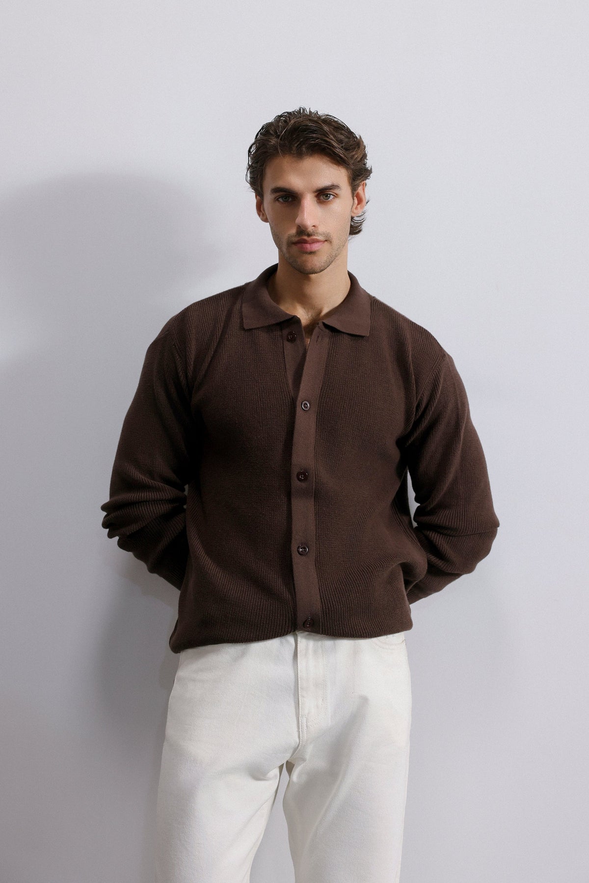 Classic Buttoned Knit Cardigan