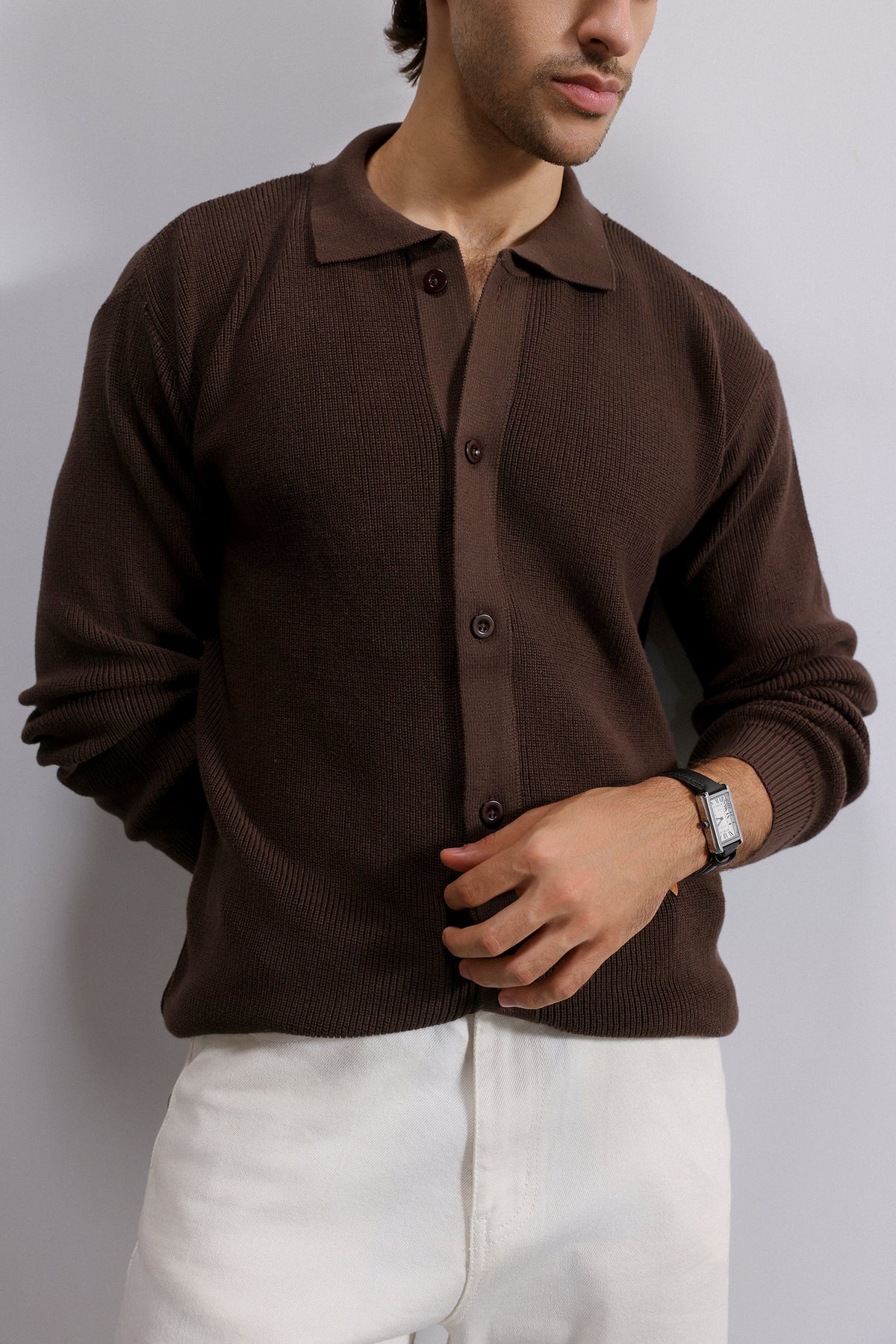 Classic Buttoned Knit Cardigan