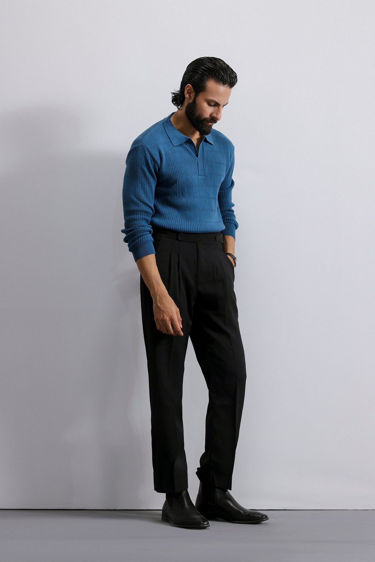 Cable Knit Polo Sweater