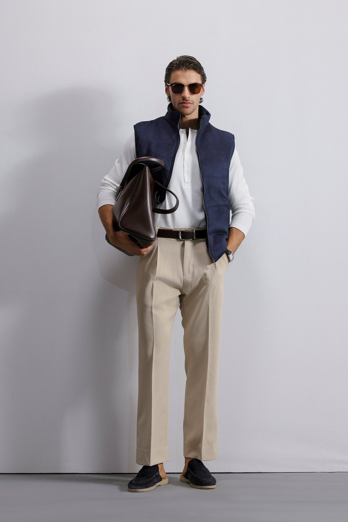 Quilted Suede Gilet