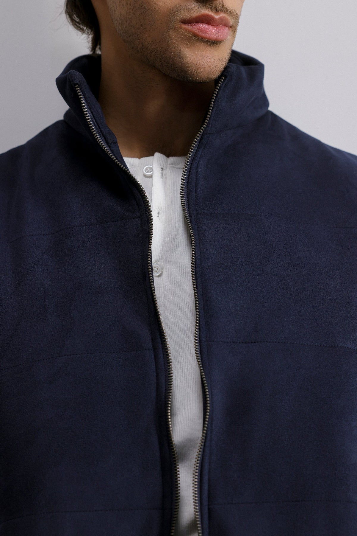 Quilted Suede Gilet