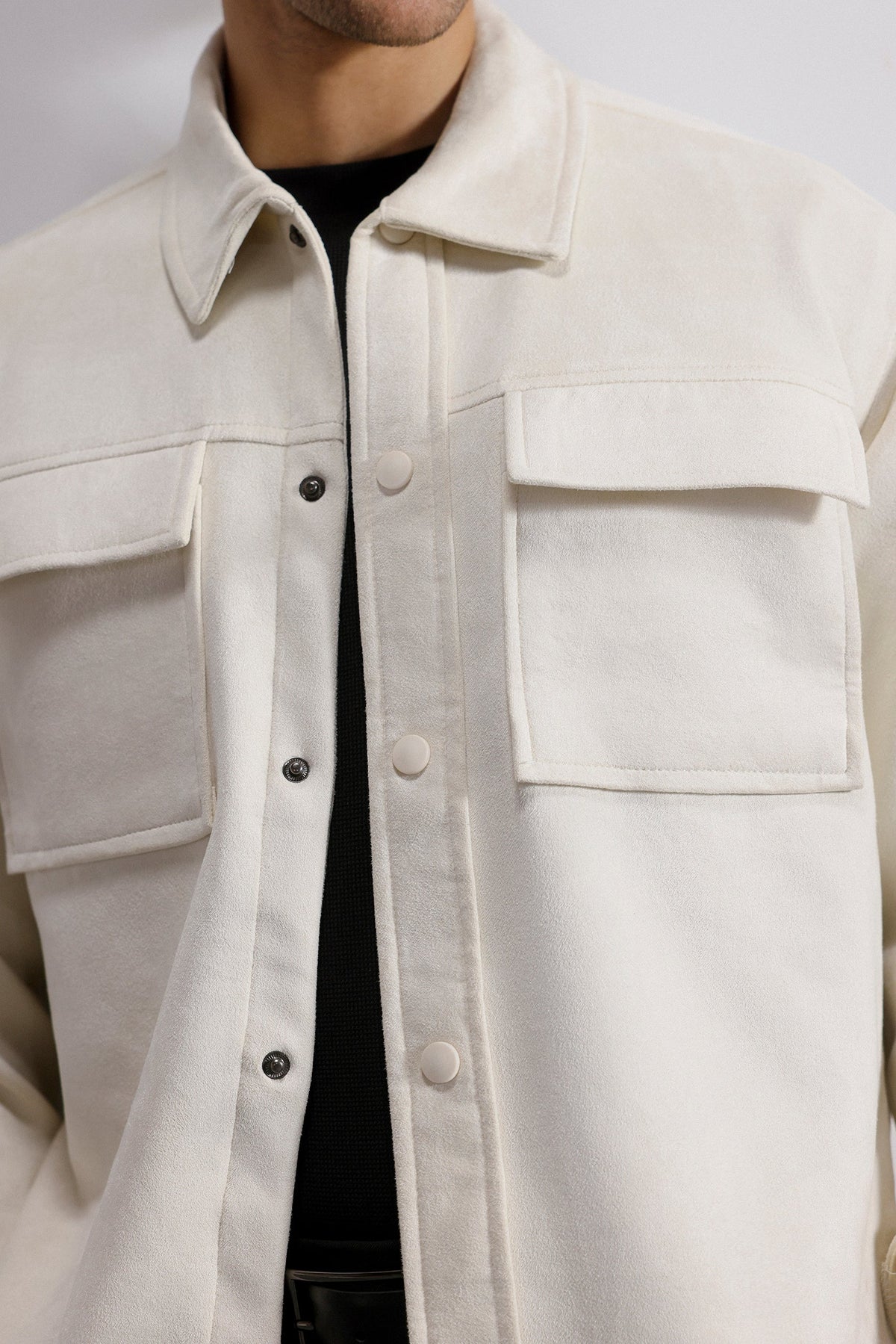 Double Pocket Suede Shacket